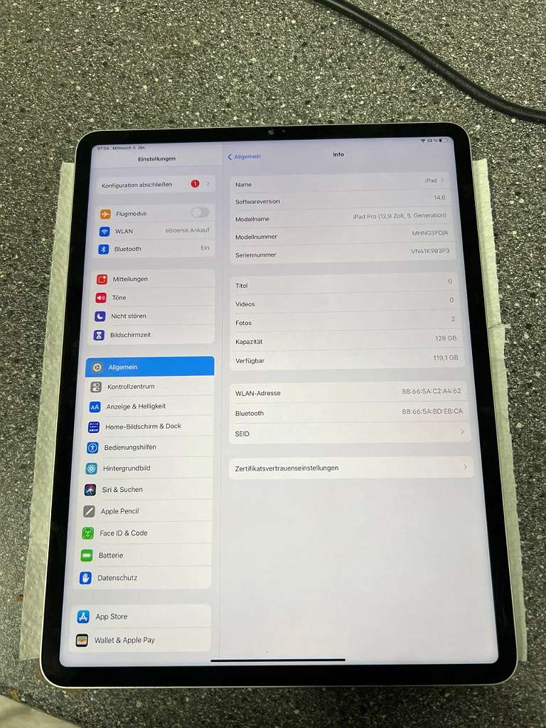 iPad Pro, 12.9-inch (5th generation) | Front kamera Sprung | Zustand: In Ordnung