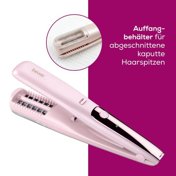 Beurer Hl 22 Splissentferner | Beurer HT 22 Splissentferner | entfernt Spliss und kaputte Haarspitzen schnell und effektiv | ohne Längenverlust für gesundes Haar | mit LED-Anzeige | 2h Akkulaufzeit  | rosa | Zustand: Neu – Bild 2