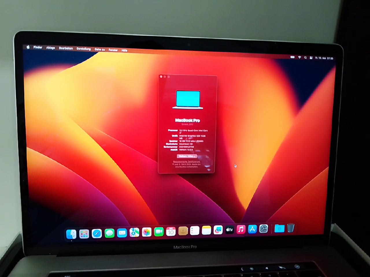 Macbook Pro 2017 /15inch | 16GB RAM | 500GB SSD | Zyklen:99 | Zustand: Sehr Gut – Bild 3