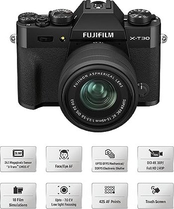Fujifilm X-t30 Ii Mit Objektiv Xc 15-45mm | mit Ladegerät und Akku | Zustand: Sehr Gut