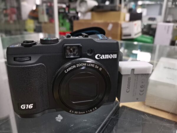 Canon PowerShot G16 schwarz | Mit akku mit lad Tasche Hama  | Zustand: Gut – Bild 5