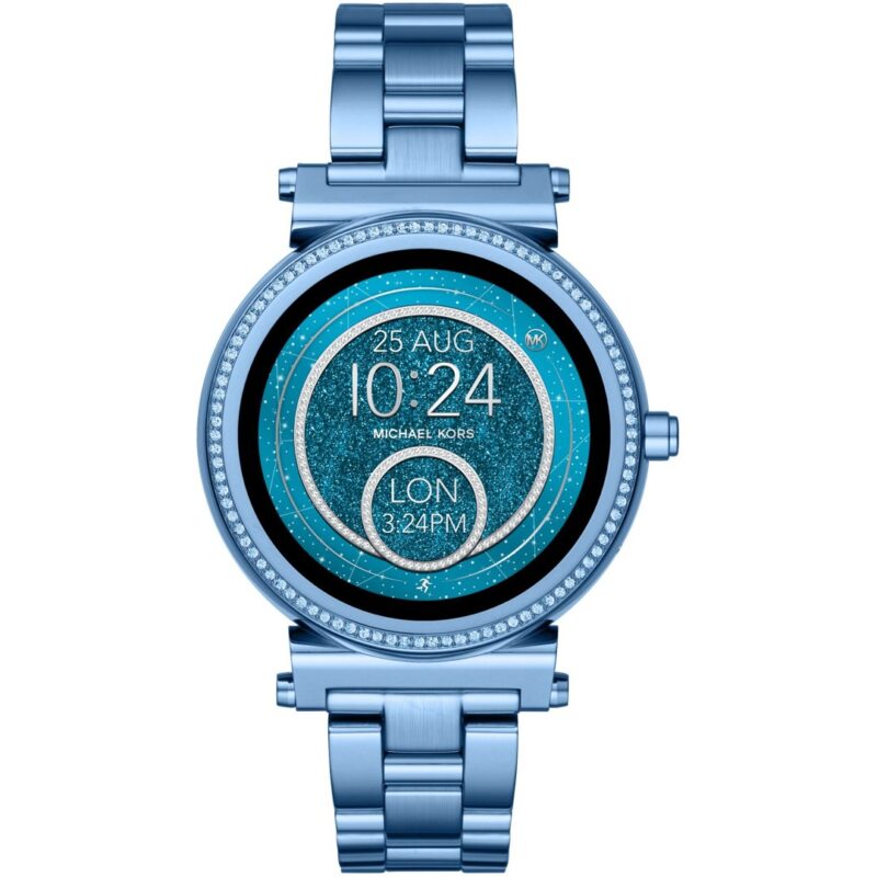 Michael Kors Access Sofie Pavé mit Gliederarmband blau | mit Originalverpackung | Zustand: Sehr Gut | Farbe: blau