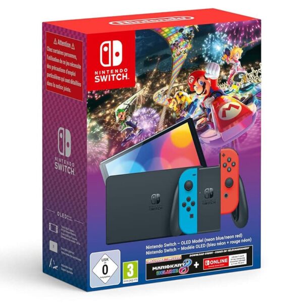 Nintendo Switch OLED + Mario Kart Deluxe Online  | Mit Verpackung  |  HDMI Kabel  |  Docking Station  |   |  Joy Con  | Zustand: Gut | Farbe: schwarz