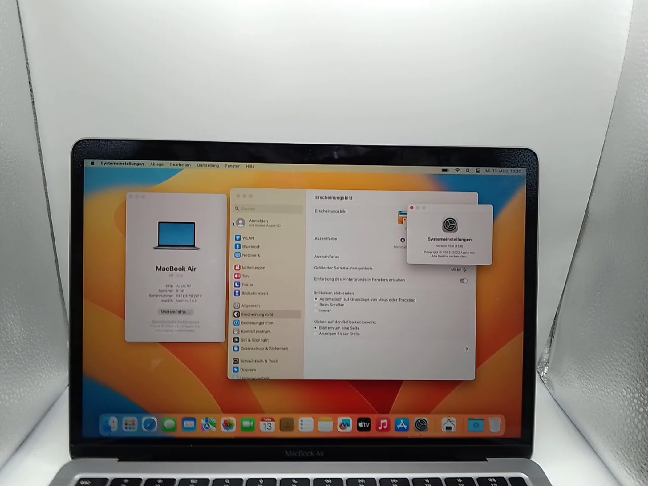 Macbook Air 2020 13,3-Zoll | M1 | 8GB RAM | 256GB SSD | mit org. Rechnung vom 21.02.2024 | Zustand: Wie Neu – Bild 2