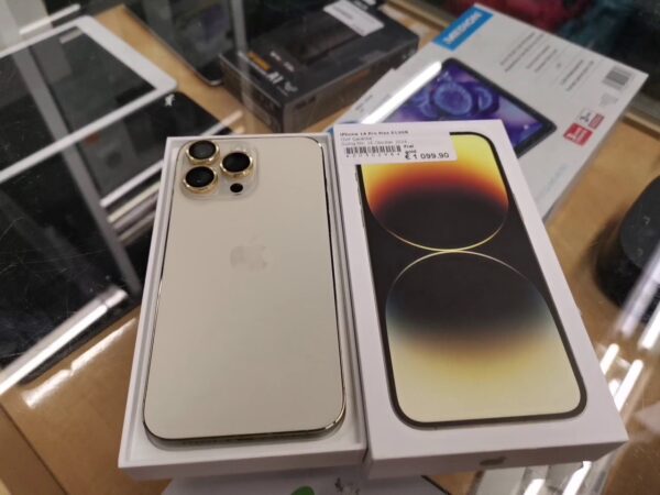 iPhone 14 Pro Max 512GB | mit Originalverpackung Garantie
Gültig bis: 16 Oktober 2024 | SimLock: Frei | Zustand: Wie Neu | Farbe: gold – Bild 4