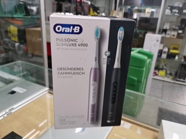 Oral-b Pulsonic Slim Luxe 4900 Schwarz/rosegold + 2. Handstück | Zustand: Neu – Bild 2