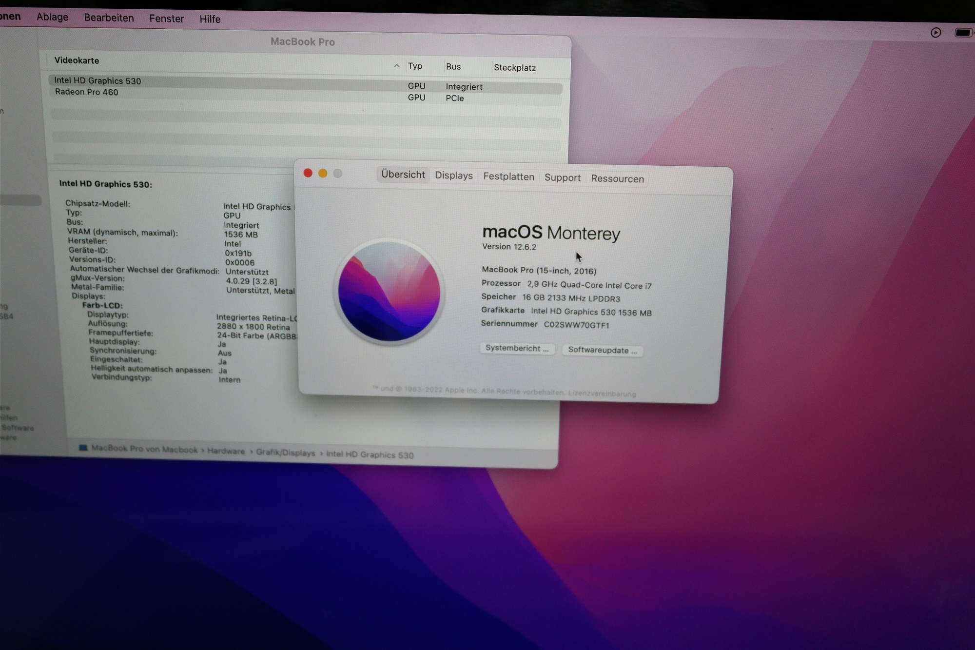 Apple Macbook Pro 15.4" Space Gray(2018) | Core i9-8950HK | 16GB RAM | 1TB SSD | Radeon PRO Vega 20 | DE | Zustand: Sehr Gut – Bild 2