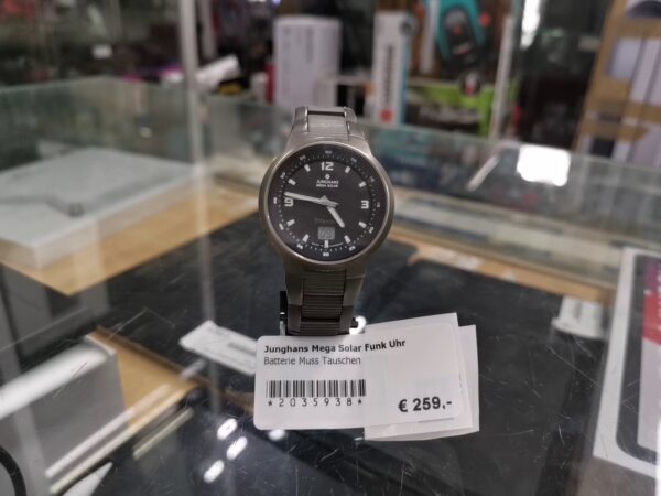 Junghans Mega Solar Funk Uhr Titanium  | Batterie Muss Tauschen  | Zustand: Sehr Gut