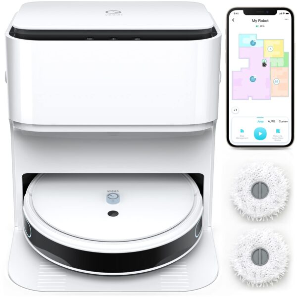 Yeedi DVX46 2-in-1 Saug- und Wischroboter |  Saug- und Wischroboter | mit automatischer Waschstation | Lufttrocknung | visuelle Navigation | Raumkarte | Teppicherkennung | Druckbeaufschlagte Wischfunktion | Zustand: Gut