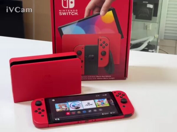 Nintendo Switch OLED Rot | Mit Verpackung  |  Rechnung von Mediamarkt von 15.2.24 | Zustand: Wie Neu | Farbe: schwarz – Bild 2