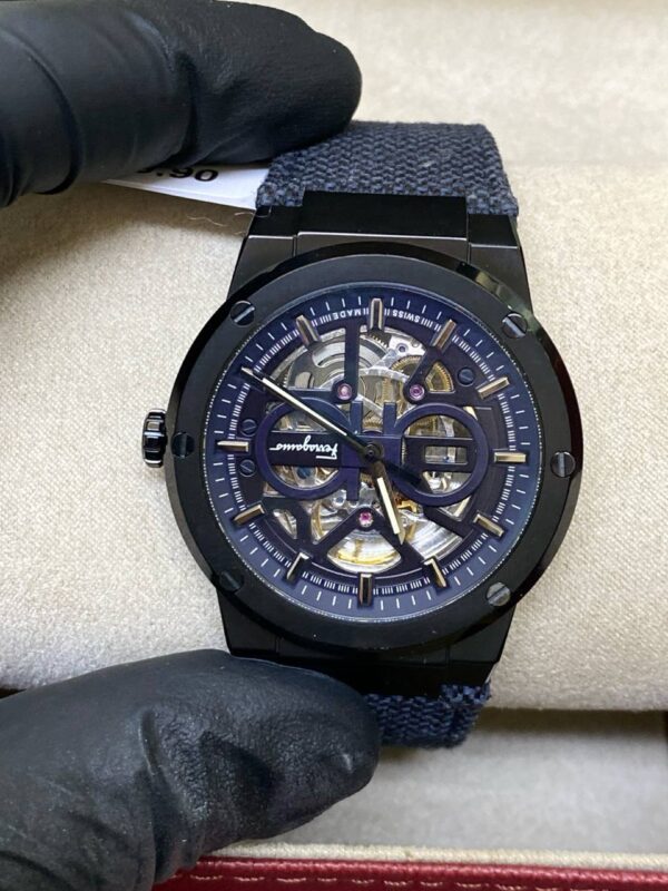 Salvatore Ferragamo F-80 Automatic |  Limited Edition Skeleton Blau mit Originalverpackung | Zustand: Wie Neu – Bild 3