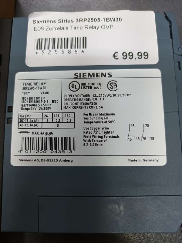 Siemens 3RP2505-1BW30  | Time Relay 3RP25051BW30 | Zustand: Sehr Gut – Bild 2