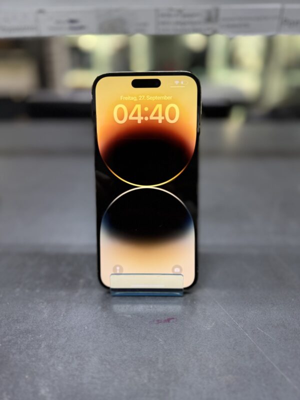 iPhone 14 Pro Max 128GB | sehr kratz auf display  | SimLock: Frei | Zustand: Sehr Gut | Farbe: gold | Akku: 89% – Bild 3
