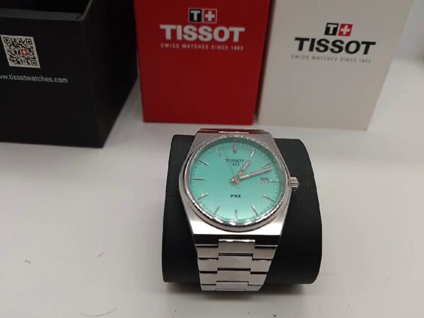 Tissot Prx-quarz (40 Mm) | Mit Rechnung  | mit Originalverpackung | mintgrünes Zifferblatt  |  Edelstahl | Zustand: Wie Neu – Bild 3