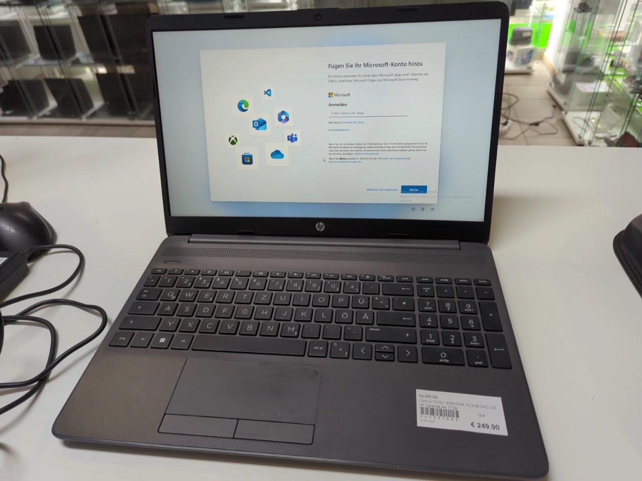 Hp 250 G9 | Core i3-1215U | 8GB RAM | 512GB SSD | DE | Zustand: In Ordnung – Bild 2