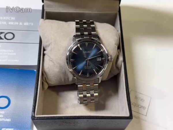 Seiko Presage Automatik Cocktail Srpb41j1 Blaues Blatt | mit Originalverpackung mit Zertifikat | mit org. Rechnung vom 30.04.2021 | Zustand: Wie Neu – Bild 3