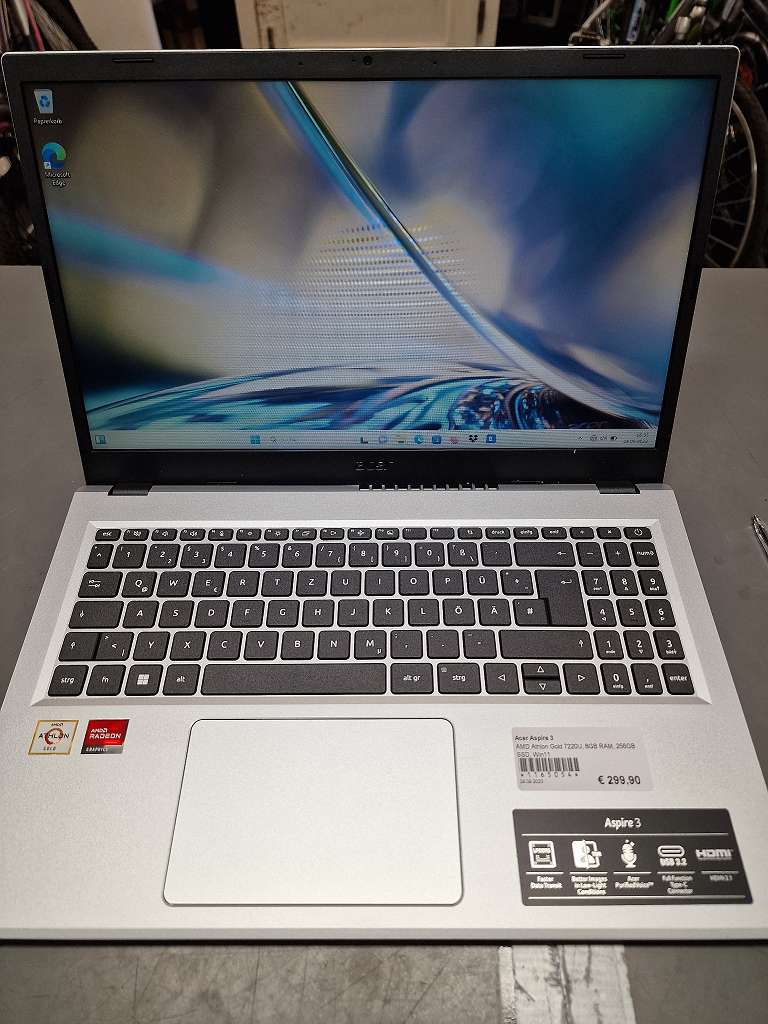 Acer Aspire 3 | AMD Athlon Gold 7220U | 8GB RAM | 256GB SSD | Win11 | Zustand: Sehr Gut