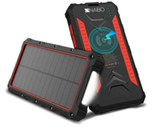 Nabo Sp100 Solar-powerbank 10.000mah - Mobiles Ladegerät - Schwarz | mit Originalverpackung | Zustand: Neu