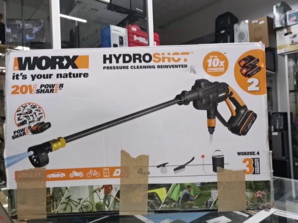 Worx WG620E.4 20V PowerShare Hydroshot Akku-Hochdruckreiniger inkl. 2 Akkus 2.0Ah | mit Originalverpackung  | Zustand: Wie Neu – Bild 2
