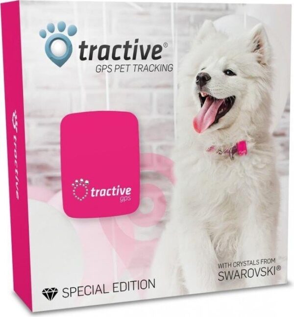 Tractive GPS Tracker für Tiere | mit Originalverpackung | Pink mit Swarovski Kristallen | Zustand: Wie Neu