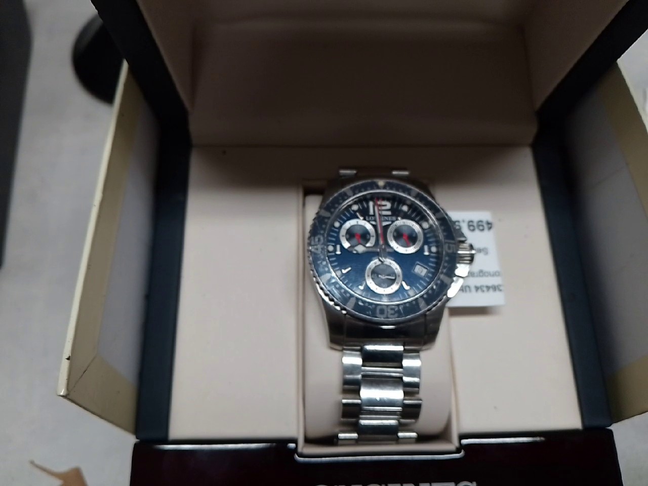 LONGINES Hydro Conquest L36434 Uhr | mit Originalverpackung | Mit Rechnug | Zerkratzt Chronograph Datum Quarz Herrenuhr | Zustand: Sehr Gut