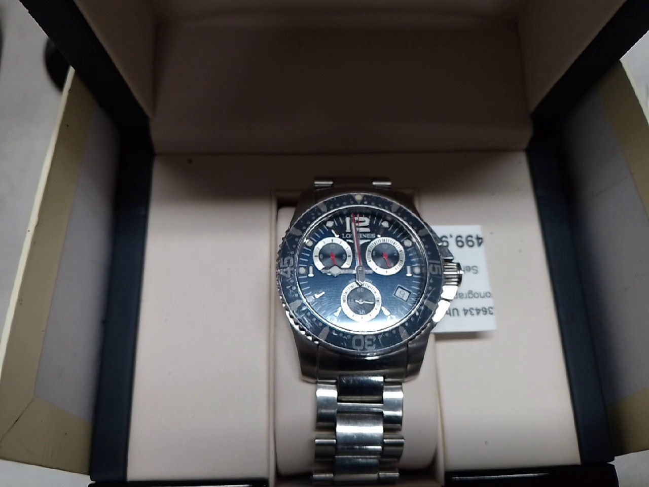 LONGINES Hydro Conquest L36434 Uhr | mit Originalverpackung | Mit Rechnug | Zerkratzt Chronograph Datum Quarz Herrenuhr | Zustand: Sehr Gut – Bild 2