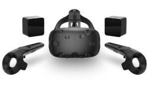 Htc Vive Vr-brille | mit Originalverpackung |  inkl. 2 Motion Controller + 2 Tracker | Zustand: Wie Neu | Farbe: schwarz