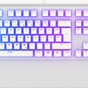 Endorfy Omnis Pudding, Onyx White, Pbt, Leds Rgb, Kailh Red, Usb, De | mit Originalverpackung | Zustand: Wie Neu