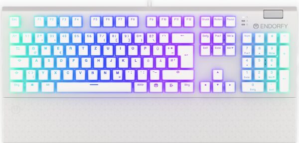 Endorfy Omnis Pudding, Onyx White, Pbt, Leds Rgb, Kailh Red, Usb, De | mit Originalverpackung | Zustand: Wie Neu