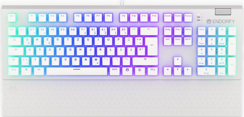 Endorfy Omnis Pudding, Onyx White, Pbt, Leds Rgb, Kailh Red, Usb, De | mit Originalverpackung | Zustand: Wie Neu