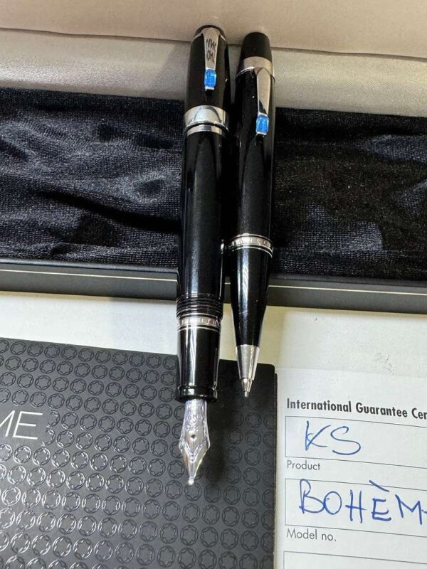 Montblanc Boheme Bleu Set | Drehbleistift + Füllfederhalter | mit Originalverpackung  |  Mit Certifikat | Zustand: Wie Neu – Bild 3