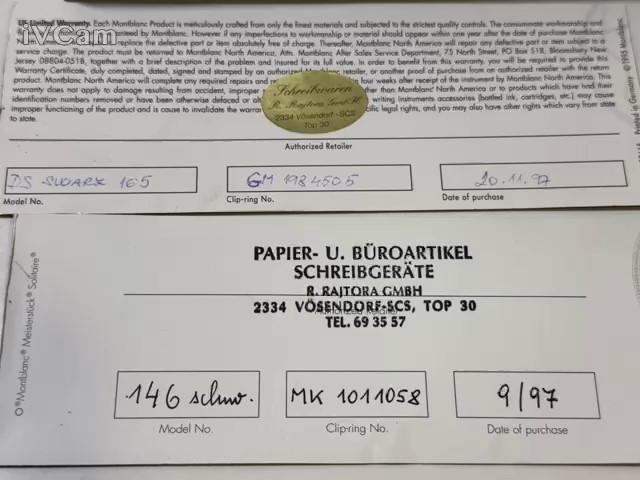 Montblanc Meisterstück Schreibset Füllfederhalter + Kugelschreiber | Mit Verpackung | Certifikat | Zustand: Gut – Bild 4