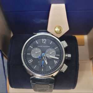 Louis Vuitton Tambour Damier Graphite Chronograph QA094Z; | mit Originalverpackung | Rechnung(3700¬ ) Gebrauchtsspuren | Zustand: Sehr Gut