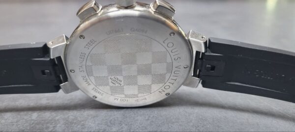 Louis Vuitton Tambour Damier Graphite Chronograph QA094Z; | mit Originalverpackung | Rechnung(3700¬ ) Gebrauchtsspuren | Zustand: Sehr Gut – Bild 4
