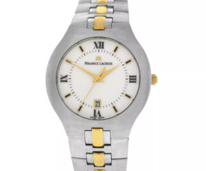 Maurice Lacroix sa1017-SY023-110 | mit Originalverpackung | Mens 18K Gold Steel Date Quartz 38MM Watch | Zustand: Wie Neu