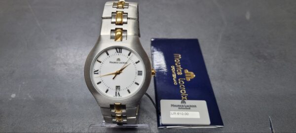 Maurice Lacroix sa1017-SY023-110 | mit Originalverpackung | Mens 18K Gold Steel Date Quartz 38MM Watch | Zustand: Wie Neu – Bild 2