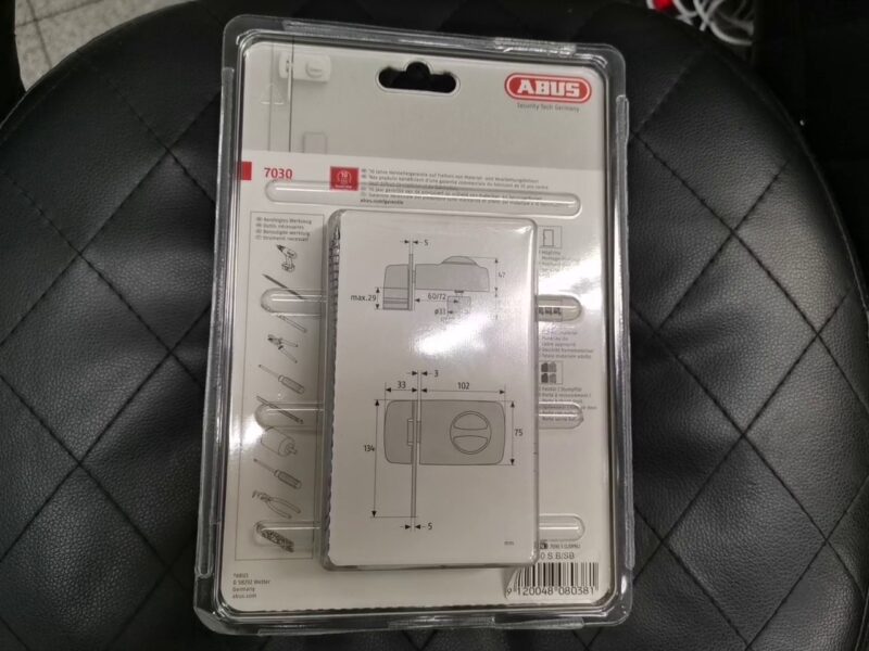 Abus Türzusatzschloss 7030 (sperrbügel, Silber, Din Anschlag: Universell Einsetzbar, Geeignet Für: Nach Innen Öffnende Eingangstüren | mit Originalverpackung  | Zustand: Neu – Bild 2