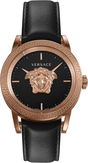 Versace Palazzo Empire Herrenuhr Schwarz 43mm VERD014 20 | mit Originalverpackung |  Leder Armband Uhr Herren NEU | Zustand: Neu