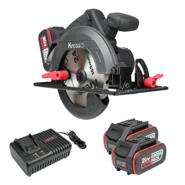 Kress KUE12.1 20V Handkreissäge 165mm Set | 2xAkku+Ladegerät |  Sägeblatt | Tragetasche | Zustand: Wie Neu