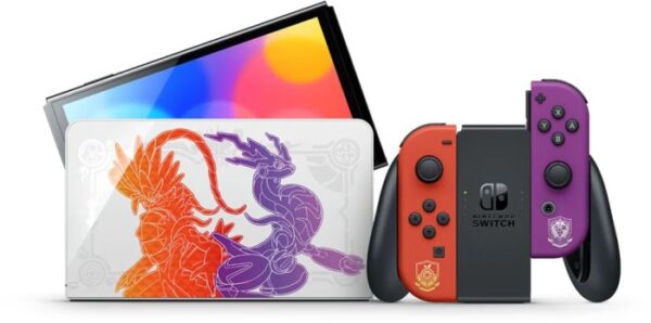 Nintendo Switch OLED - Edition | Pokemon: Karmesin & Purpur Edition | mit Originalverpackung | Zustand:: Wie Neu | Farbe: schwarz