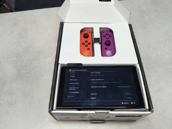 Nintendo Switch OLED - Edition | Pokemon: Karmesin & Purpur Edition | mit Originalverpackung | Zustand:: Wie Neu | Farbe: schwarz – Bild 2