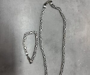 Silber  Königskette +armband  | 331g   kette hat 70 cm 8mm und armband 24cm 8mm  | Zustand: Sehr Gut