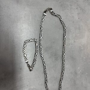 Silber  Königskette +armband  | 331g   kette hat 70 cm 8mm und armband 24cm 8mm  | Zustand: Sehr Gut