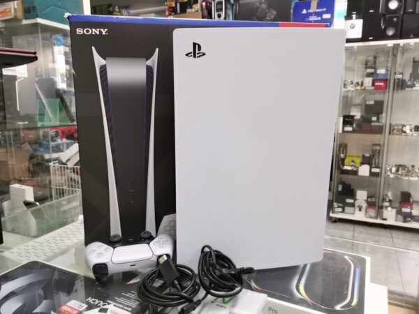 Sony PS5 825GB Digital Edition | mit Originalverpackung | Zustand: Sehr Gut | Farbe: weiss – Bild 4
