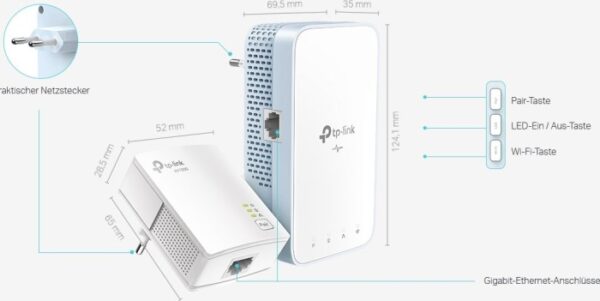 Tp-link Av1000 Ac750 Gigabit-wlan Powerline Extender Kit, 2er-bundle | mit Originalverpackung | Zustand: Wie Neu – Bild 3