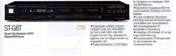 Technics St-g6t Am/fm Stereo Tuner | mit Originalverpackung |  NEU | Zustand: Neu
