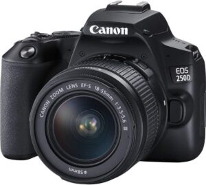 Canon EOS 250D schwarz | mit Objektiv EF-S 18-55mm 3.5-5.6 III | Akku + Ladegerät | Zustand: Sehr Gut