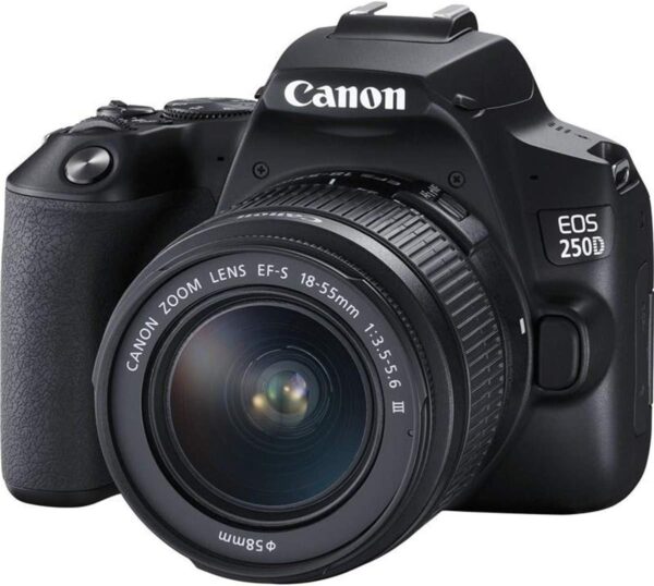 Canon EOS 250D schwarz  | mit Objektiv EF-S 18-55mm 3.5-5.6 III |  Akku + Ladegerät | Zustand: Sehr Gut