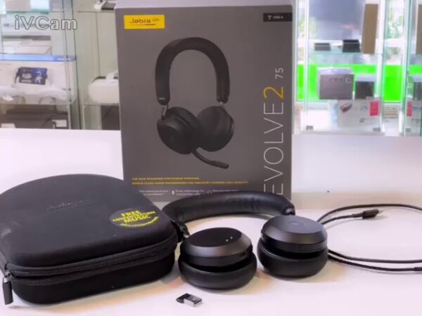 Jabra Evolve2 75 Wireless Headset | Mit Verpackung  |  Hülle  |   Ladekabel  |  USB Dongle  | Zustand: Sehr Gut