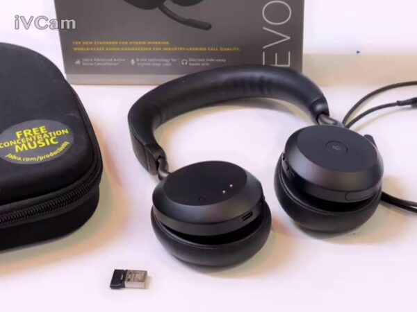 Jabra Evolve2 75 Wireless Headset | Mit Verpackung  |  Hülle  |   Ladekabel  |  USB Dongle  | Zustand: Sehr Gut – Bild 3
